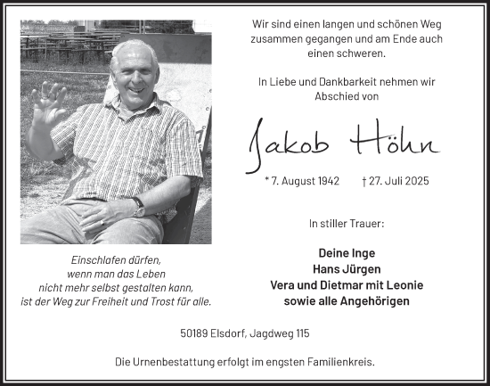 Anzeige von Jakob  Höhn von  Werbepost 