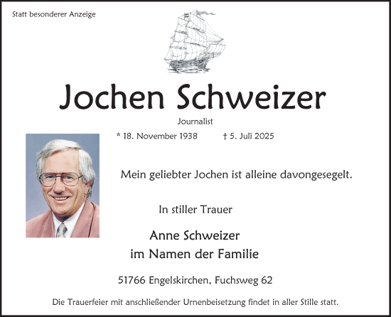 Anzeige von Jochen Schweizer von Kölner Stadt-Anzeiger / Kölnische Rundschau / Express