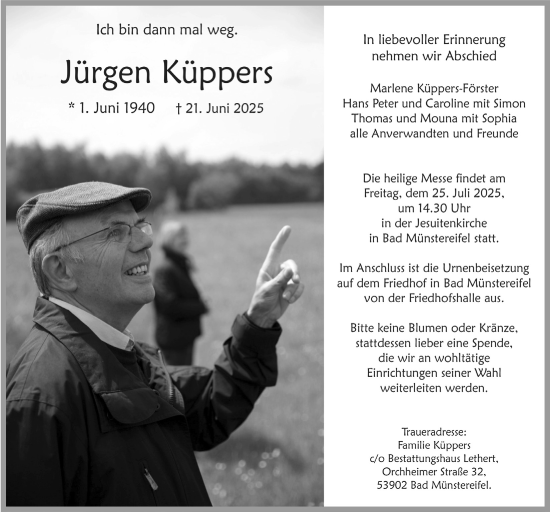 Anzeige von Jürgen Küppers von  Blickpunkt Euskirchen 