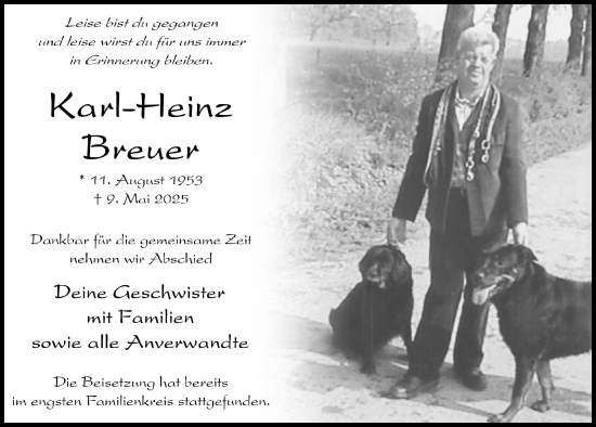 Anzeige von Karl-Heinz Breuer von  Blickpunkt Euskirchen 