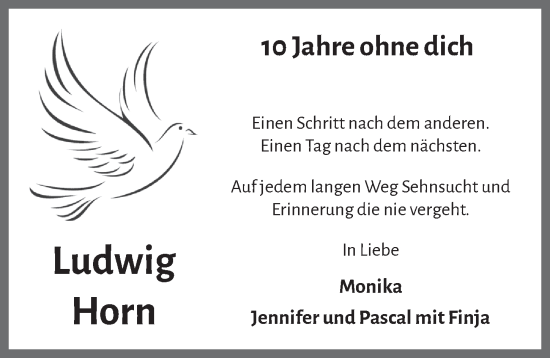 Anzeige von Ludwig Horn von  Schlossbote/Werbekurier 
