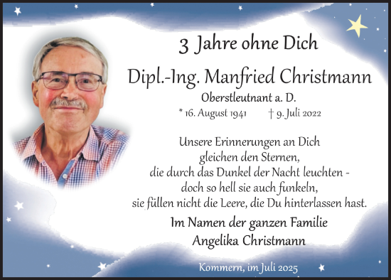 Anzeige von Manfried Christmann von  Blickpunkt Euskirchen 