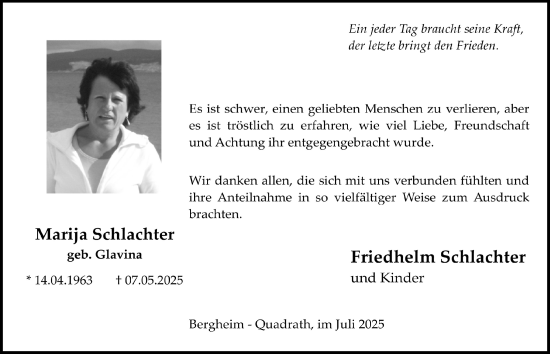 Anzeige von Marja Schlachter von  Werbepost 