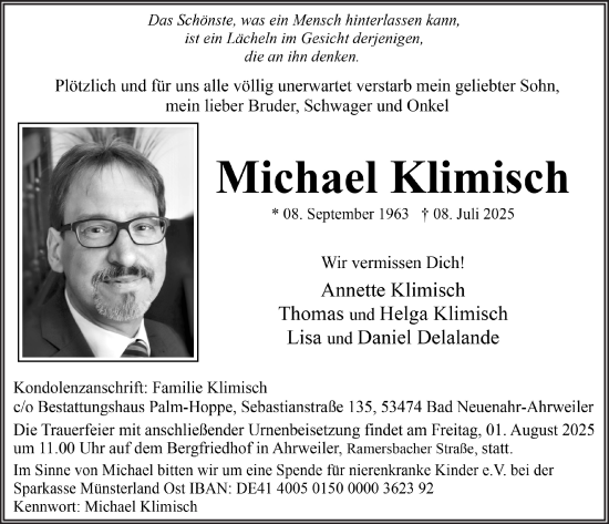 Anzeige von Michael Klimisch von  Schaufenster/Blickpunkt 