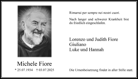 Anzeige von Michele Fiore von  EXPRESS - Die Woche 