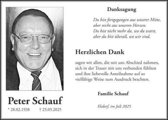 Anzeige von Peter Schauf von  Werbepost 