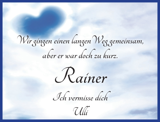 Anzeige von Rainer  von  Schaufenster/Blickpunkt 