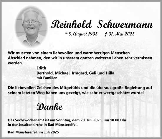 Anzeige von Reinhold Schwesmann von  Blickpunkt Euskirchen 