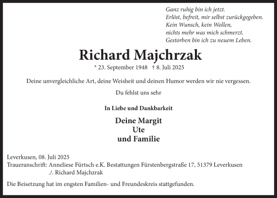 Anzeige von Richard Majchrzak von  Lokale Informationen 