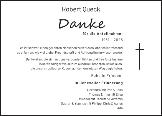 Anzeige von Robert Queck von  Wochenende 