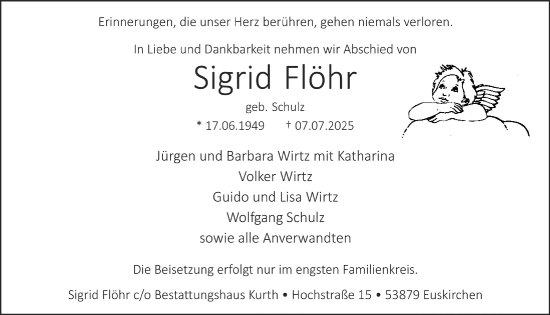 Anzeige von Sigrid Flöhr von  Blickpunkt Euskirchen 