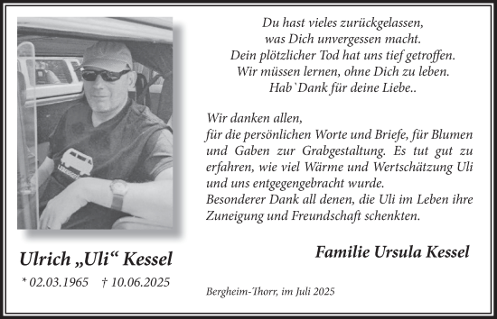 Anzeige von Ulrich Kessel von  Werbepost 