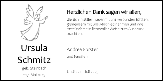 Anzeige von Ursula Andrea Förster von Kölner Stadt-Anzeiger / Kölnische Rundschau / Express