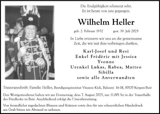 Anzeige von Wilhelm Heller von  Werbepost 