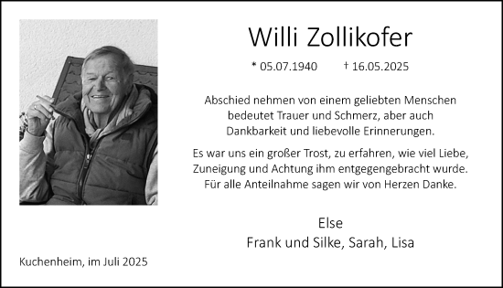 Anzeige von Willi Zollikofer von  Blickpunkt Euskirchen 