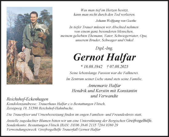 Anzeige von Gernot Halfar von Kölner Stadt-Anzeiger / Kölnische Rundschau / Express