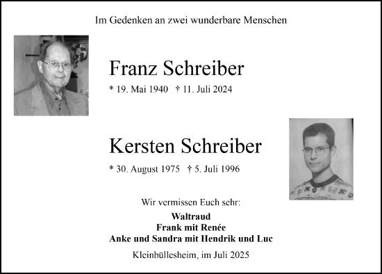 Anzeige von Kersten Schreiber von  Blickpunkt Euskirchen 