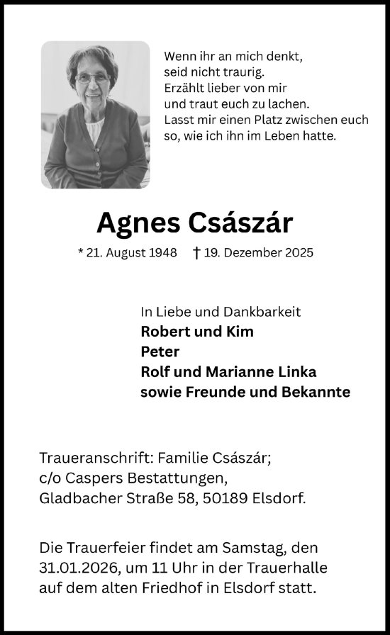 Anzeige von Agnes Császár von  Werbepost 