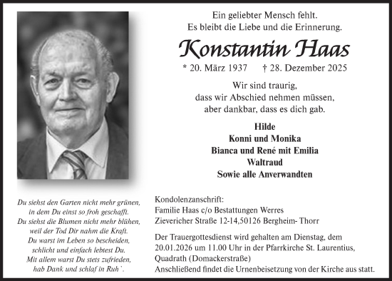 Anzeige von Konstantin Haas von  Werbepost 