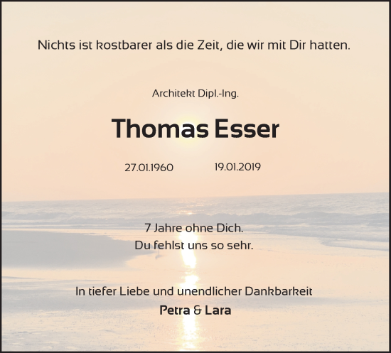 Anzeige von Thomas Esser von Kölner Stadt-Anzeiger / Kölnische Rundschau / Express